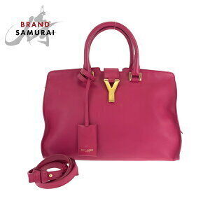 SAINT LAURENT PARIS Cabas Y line bag Fuchsia Pink leather shoulder Bag